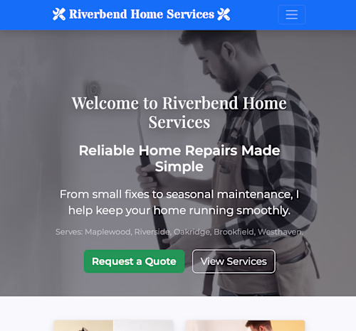 Riverbend Home Services: Responsive Business Website