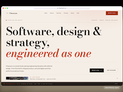 An architectural minimalist agency web