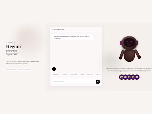 Regimi – AI-Powered Conversational Portfolio