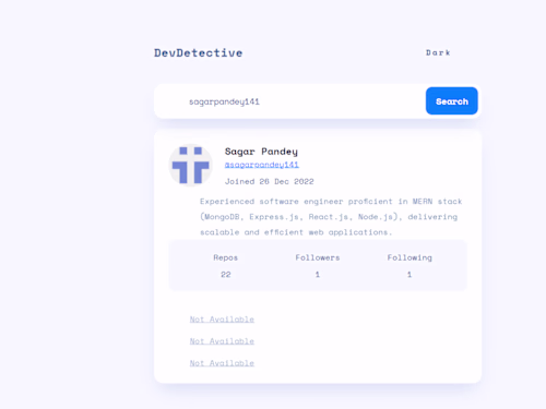 Web Detective ~ Github Api Integrated