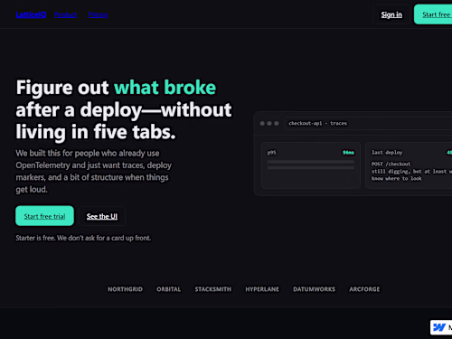 Unsolicited redesign of LatticeIQ's landing