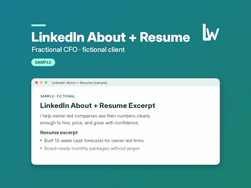 LinkedIn About Section for a Fractional CFO