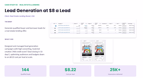 Lead generation campaign for a