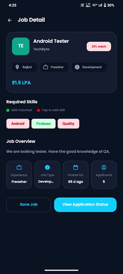 Redesigned dual-sided job platform for