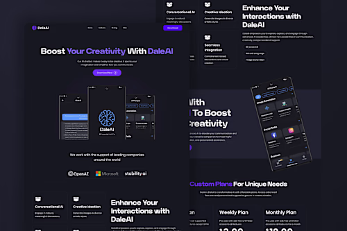 UI Design for DaleAI Landing Page