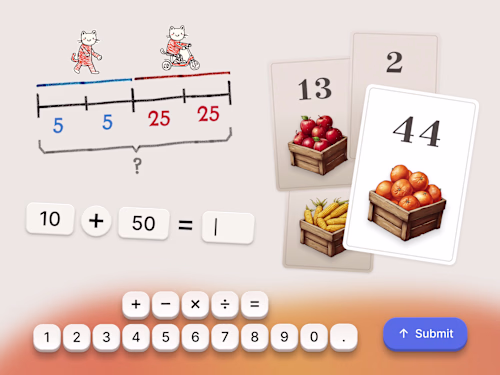 Interactive math learning app for children