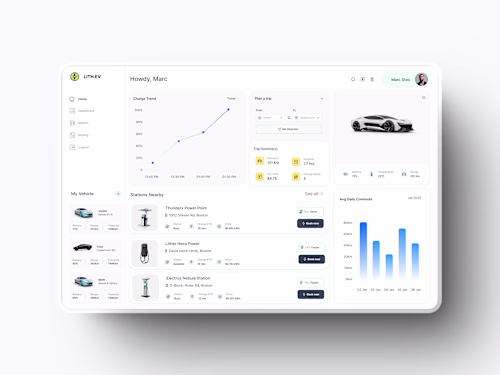 EV Dashboard: Lith EV SaaS UI
