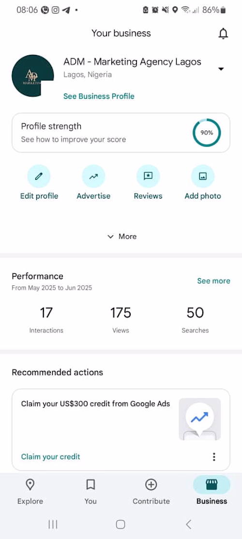 Google Business Profile Setup for ADM