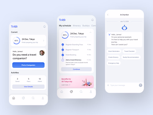 This is a travel service app that utilizes AI chatbots and r...