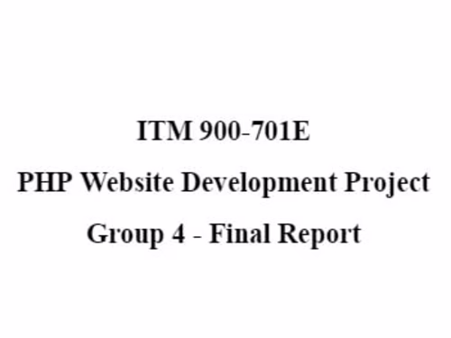 PHP Website Development Project 