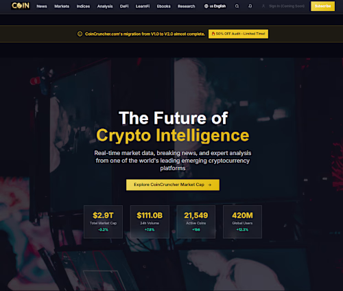 Coincruncher.com (https://Coincruncher.com) Crypto media pla...