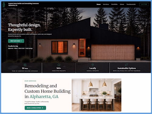 Greener Concepts - Custom Home Builder & Remodeling Website
