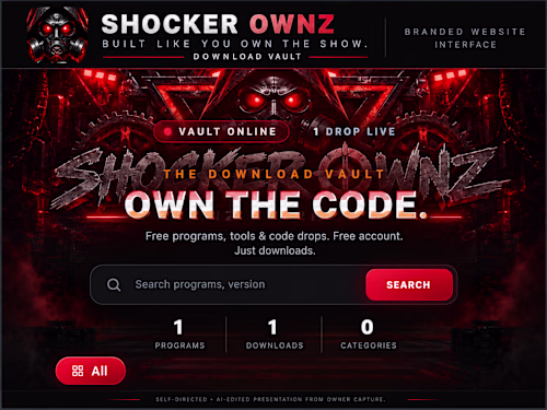 Shocker OwnZ — Download Vault Website Interface
