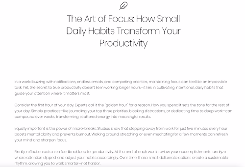 Blog & Article Writing