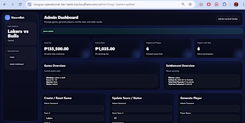 Built a web-based betting dashboard