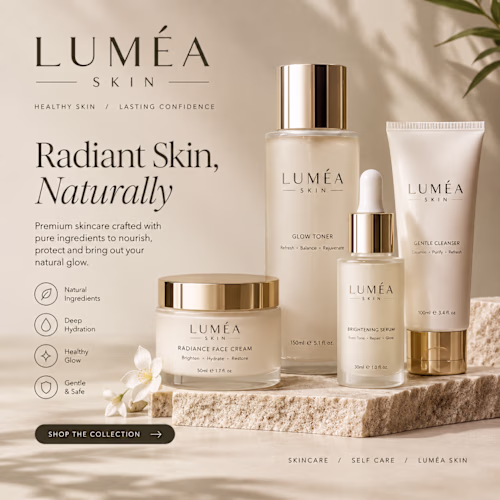 A luxury skincare social media