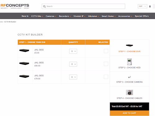 CCTV Kit Builder