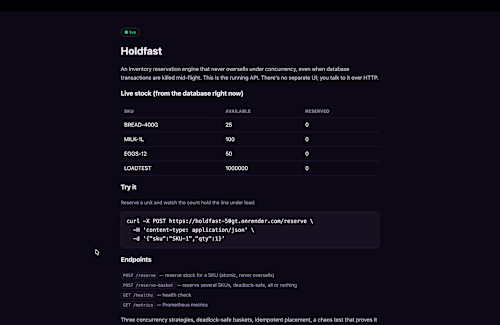 Holdfast: an inventory engine that