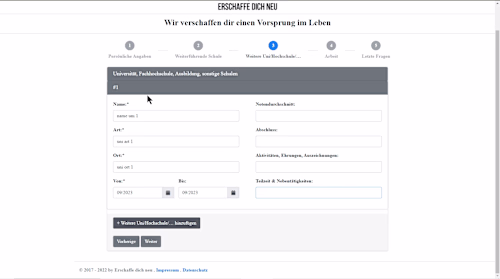 A Dynamic Form with Integrated Dashboard Functionality