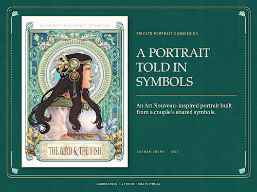 A Portrait Told in Symbols — Art Nouveau Commission