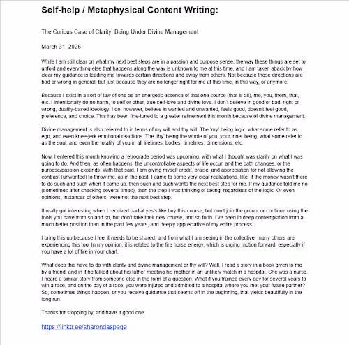 Content Writing (Spiritual / Self-Help