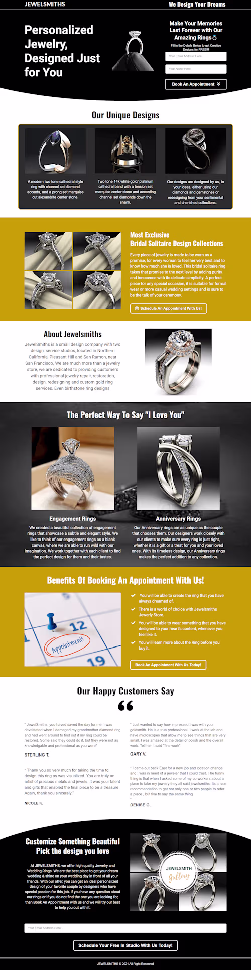 Personalized Jewelry Landing Page —