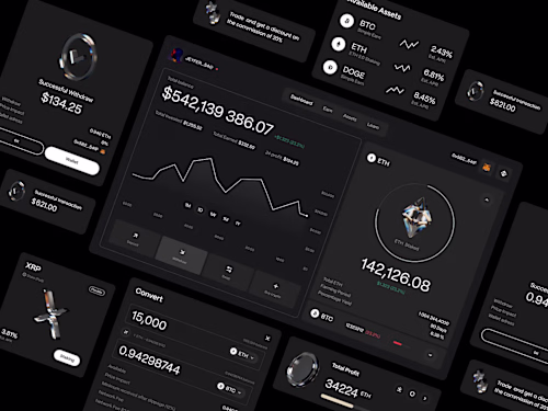 A modern crypto investment dashboard