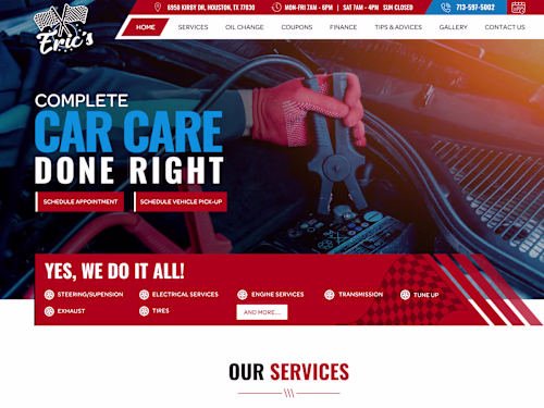 Erics Car Care - Dynamic Website