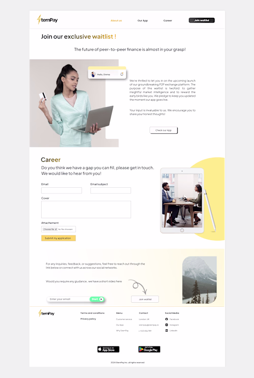 Fintech App Landing Page Design