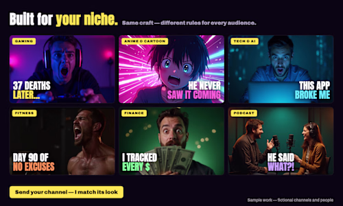 YouTube Thumbnail Design — Multi-Niche Set