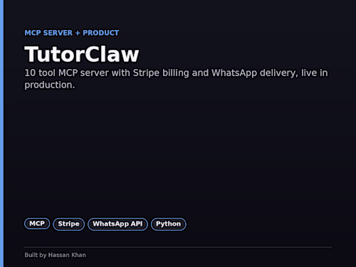 TutorClaw — MCP Server with Stripe Billing, Live in Production