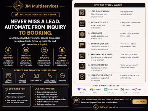 Lead-to-Booking / CRM Automation: intake