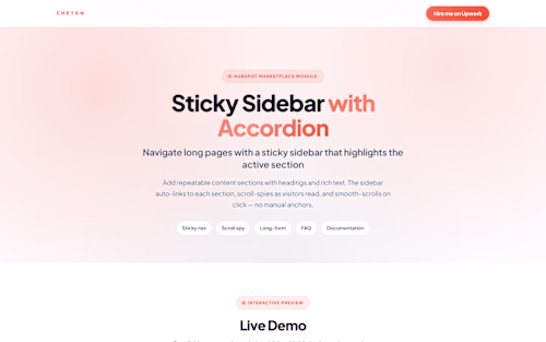 Sticky Sidebar with Accordion —