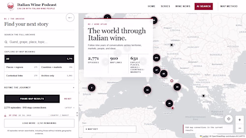 Interactive Wine Podcast Directory & Map