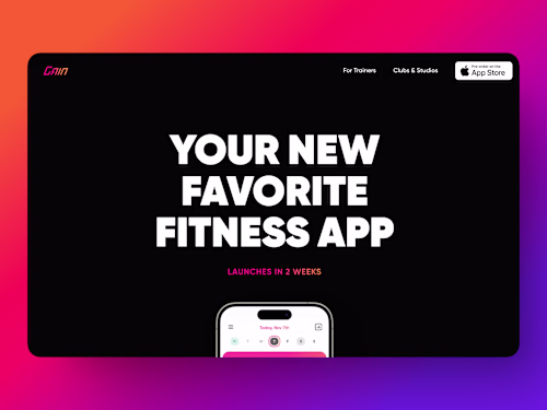Gain Fitness Landing Page