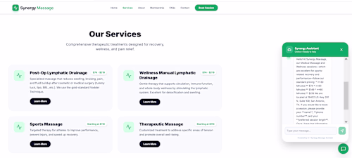 Massage E commerce Service