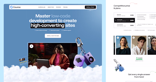 Courso is a focused single-page