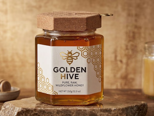 Organic Honey Jar Label &