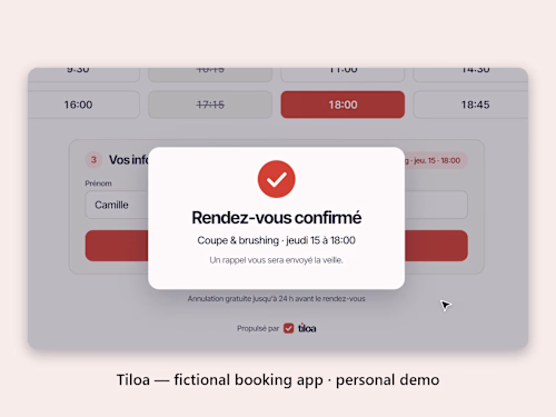 Tiloa — Booking App Promo (fictional brand)