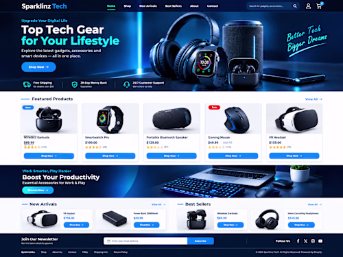SPARKLINZ TECH E-Commerce Website is