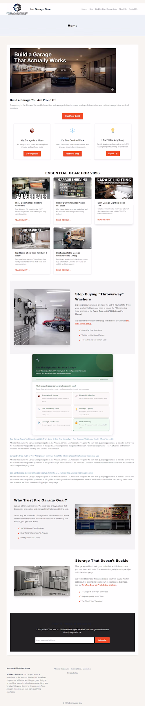 A garage and workshop niche