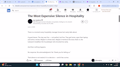 LinkedIn article for hospitality operators