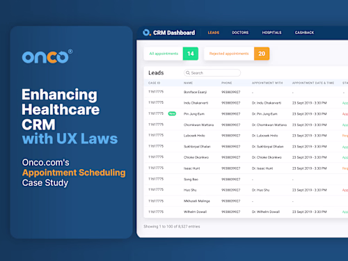 Healthcare CRM Dashboard Design : A UX Case Study