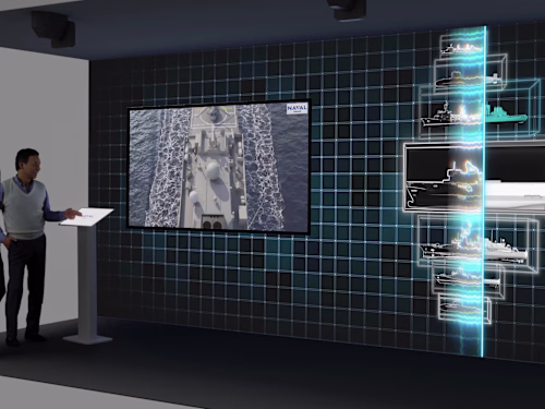 Video mapping - Interactive booth - Naval group