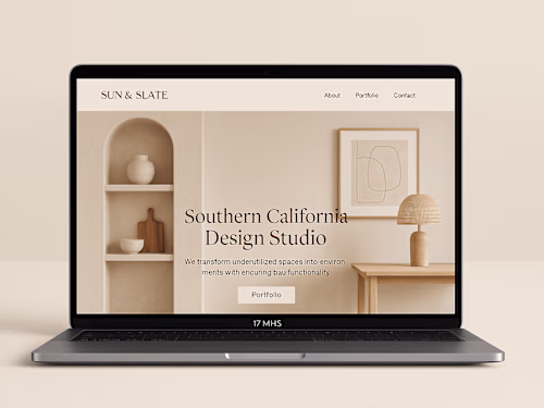 Sun & Slate Design Studio Website Development