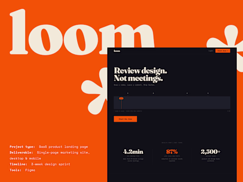Loom | Async Video Feedback for Design Teams | Landing Page