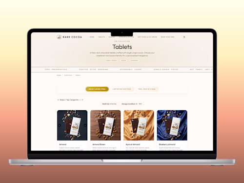 Custom artisanal e-commerce web platform