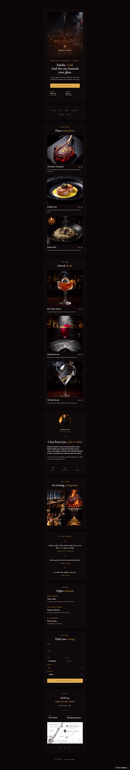 Luxury Restaurant Wordpress Landing Page