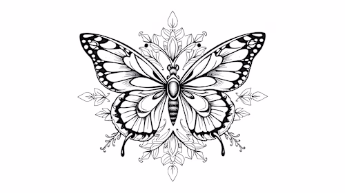 : Fine line butterfly tattoo