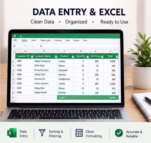 I organized and entered data